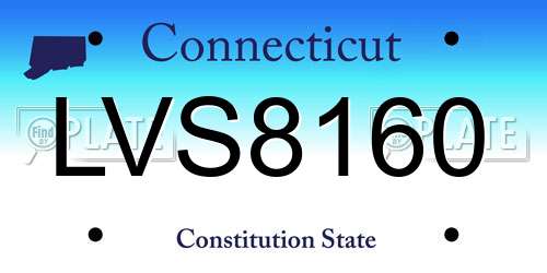 LVS8160 Connecticut License Plate
