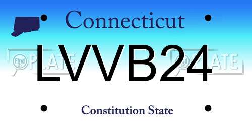 LVVB24 Connecticut License Plate