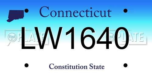 LW1640 Connecticut License Plate