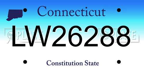 LW26288 Connecticut License Plate