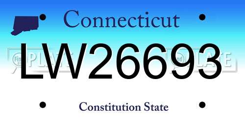 LW26693 Connecticut License Plate