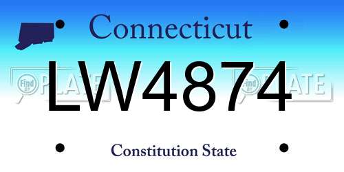 LW4874 Connecticut License Plate