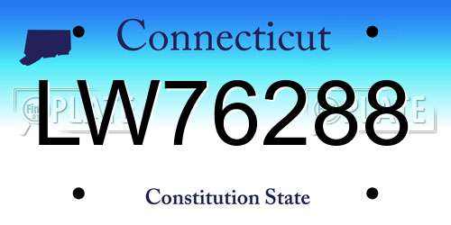 LW76288 Connecticut License Plate