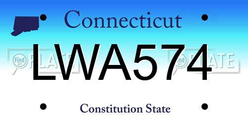 LWA574 Connecticut License Plate
