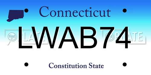 LWAB74 Connecticut License Plate