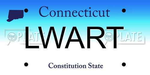LWART Connecticut License Plate
