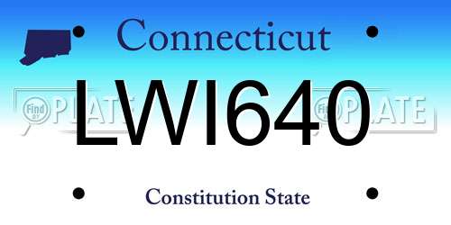 LWI640 Connecticut License Plate