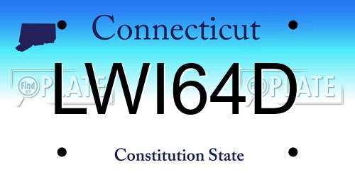 LWI64D Connecticut License Plate