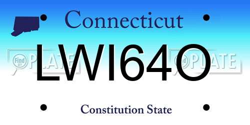 LWI64O Connecticut License Plate