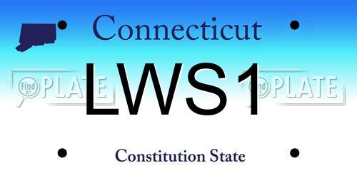 LWS1 Connecticut License Plate