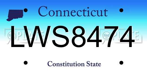 LWS8474 Connecticut License Plate
