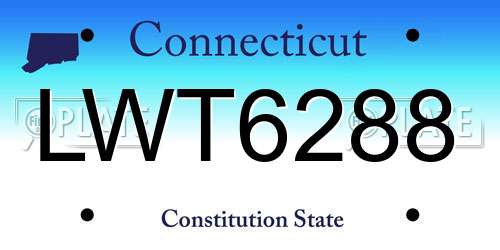 LWT6288 Connecticut License Plate