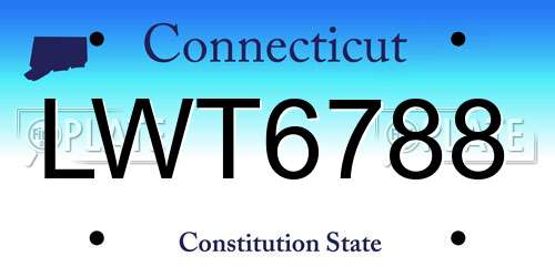 LWT6788 Connecticut License Plate