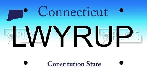 LWYRUP Connecticut License Plate