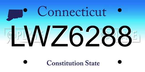 LWZ6288 Connecticut License Plate