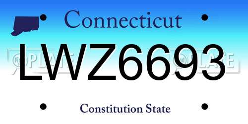 LWZ6693 Connecticut License Plate