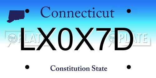 LX0X7D Connecticut License Plate
