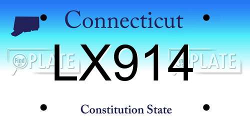 LX914 Connecticut License Plate