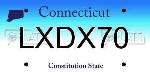 LXDX70 Connecticut License Plate