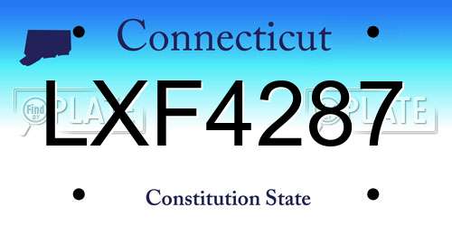LXF4287 Connecticut License Plate