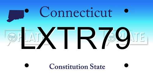 LXTR79 Connecticut License Plate