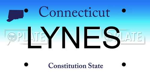 LYNES Connecticut License Plate