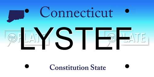 LYSTEF Connecticut License Plate