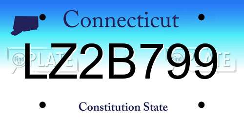 LZ2B799 Connecticut License Plate
