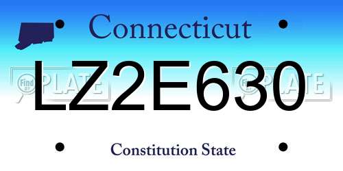 LZ2E630 Connecticut License Plate