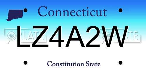 LZ4A2W Connecticut License Plate