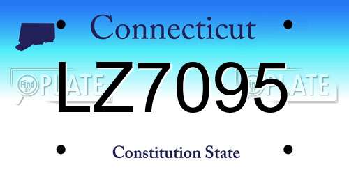 LZ7095 Connecticut License Plate