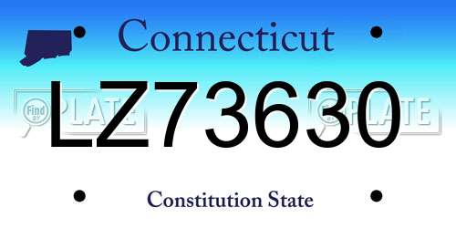 LZ73630 Connecticut License Plate