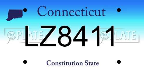 LZ8411 Connecticut License Plate