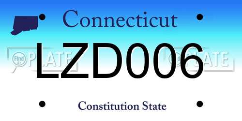 LZD006 Connecticut License Plate