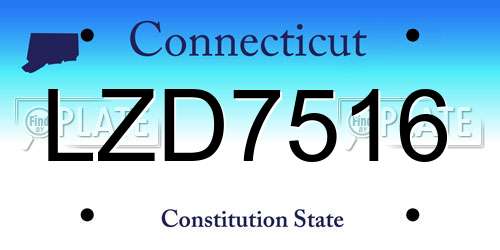 LZD7516 Connecticut License Plate