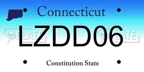 LZDD06 Connecticut License Plate