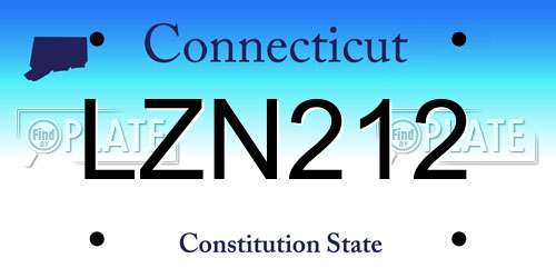 LZN212 Connecticut License Plate
