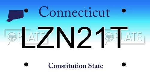 LZN21T Connecticut License Plate