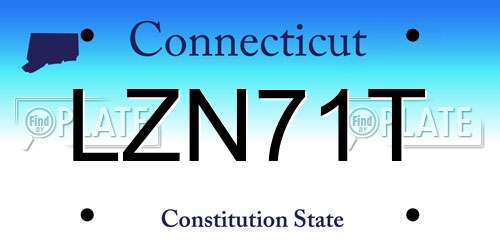 LZN71T Connecticut License Plate