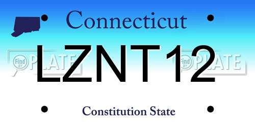 LZNT12 Connecticut License Plate