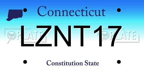 LZNT17 Connecticut License Plate