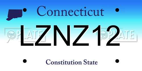 LZNZ12 Connecticut License Plate