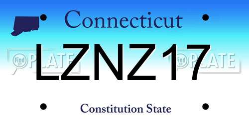 LZNZ17 Connecticut License Plate
