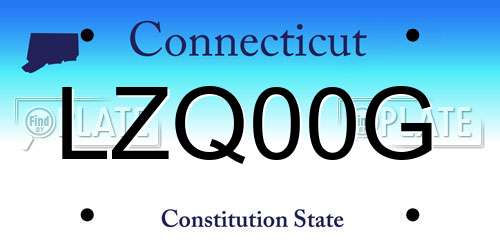 LZQ00G Connecticut License Plate