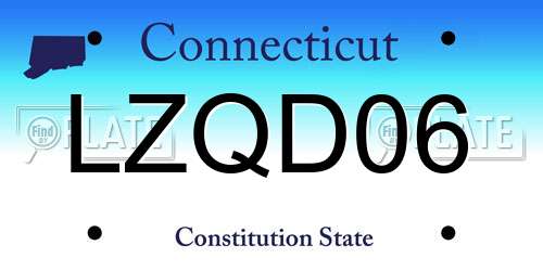 LZQD06 Connecticut License Plate