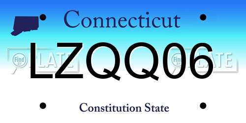 LZQQ06 Connecticut License Plate