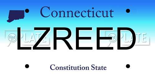 LZREED Connecticut License Plate