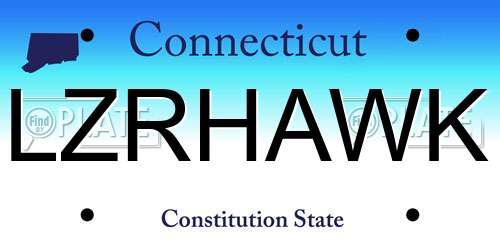 LZRHAWK Connecticut License Plate