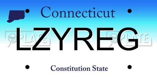 LZYREG Connecticut License Plate