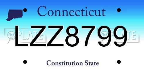 LZZ8799 Connecticut License Plate